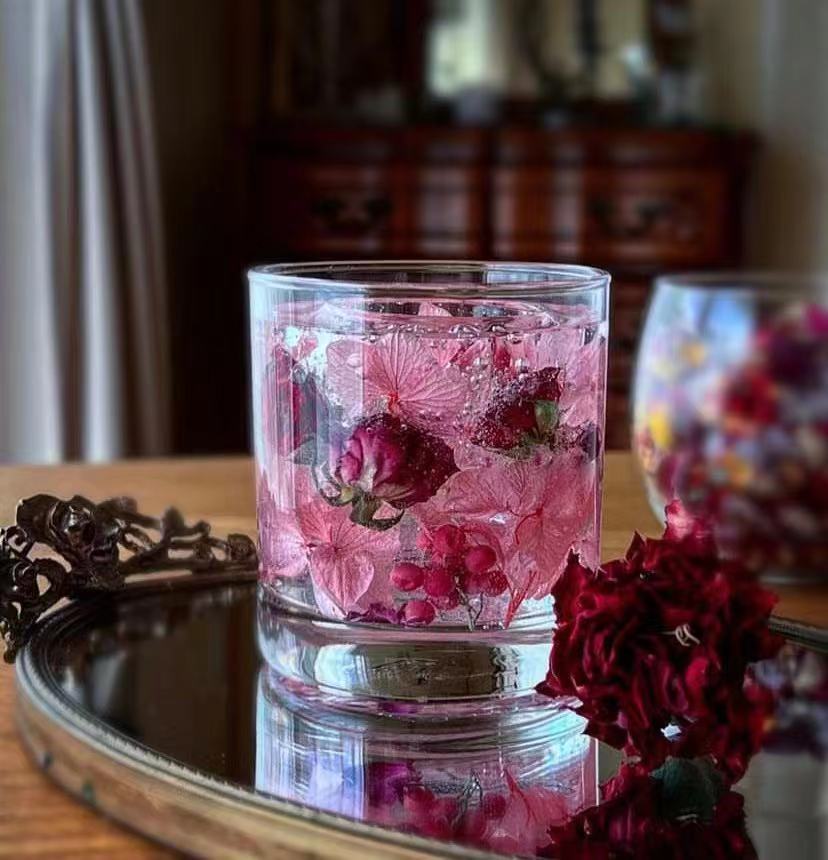 Dried Flower Rose Jelly Aromatherapy Candles