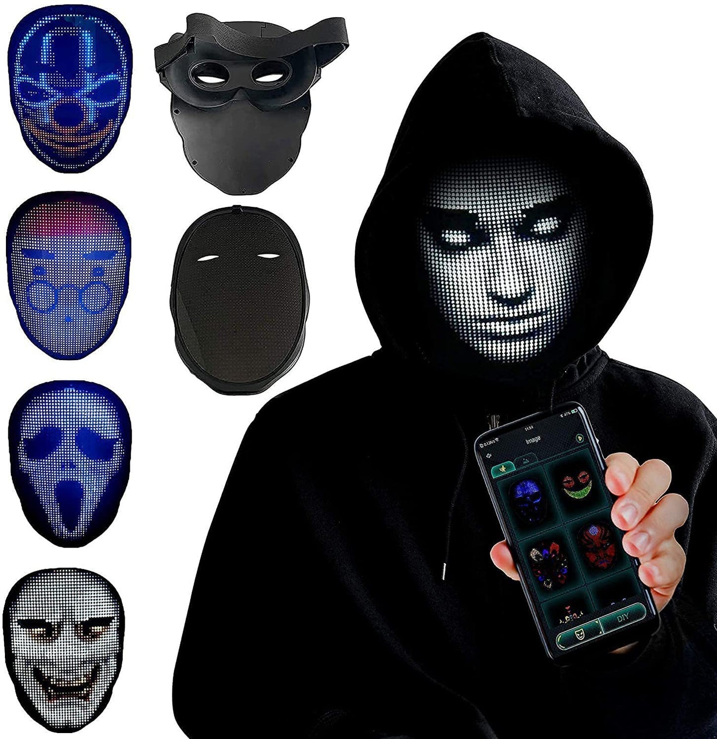 Halloween Changing Face Masks Full Color LED