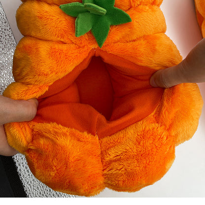 Women's Halloween Pumpkin Plush Slippers