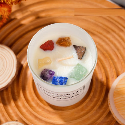 Natural Crystal Stone Aromatherapy Smokeless Candles