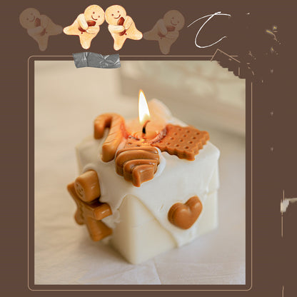 Homemade Gingerbread Man Christmas Candles - Various Scents